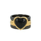 Goldenes Ringset mit Onyx-Herz für Weisheit und Logik
