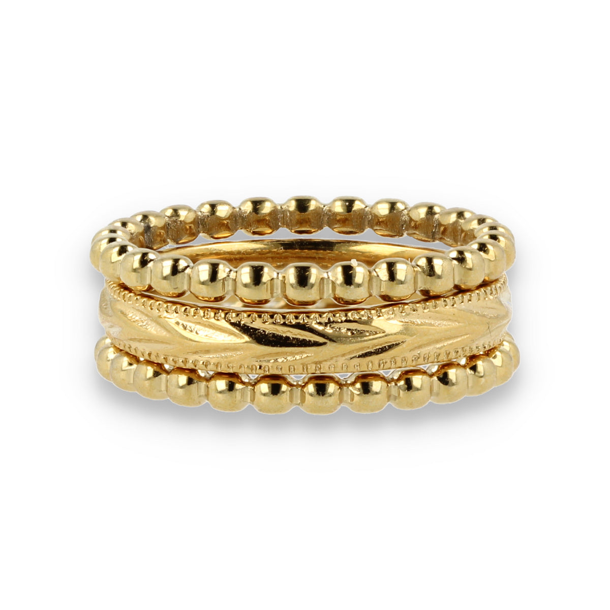 Ringenset goldfarben - 3 Schieberinge - Einzigartiges Design