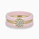 Roze keramiek ringenset - Gouden zirconia - Chique uitstraling