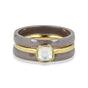 Gray ceramic ring set - Golden quartz - Chic appearance