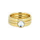 Gouden ringenset met kristal glassteen