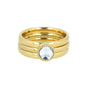 Gouden ringenset met kristal glassteen