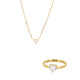 Set aus Ring und Kette • Zirkonia-Herz