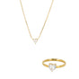 Set aus Ring und Kette • Zirkonia-Herz