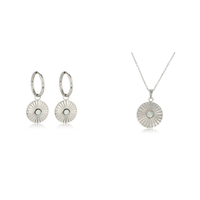 Amazonit Schmuckset Silber - Sonnenanhänger