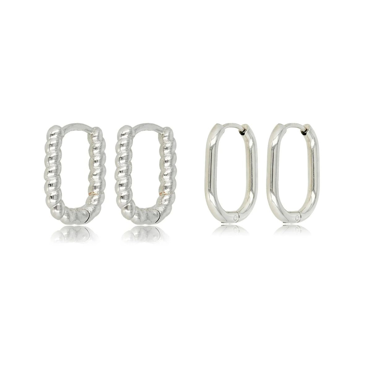 Zilveren oorringen set