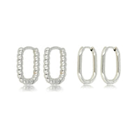 Zilveren oorringen set