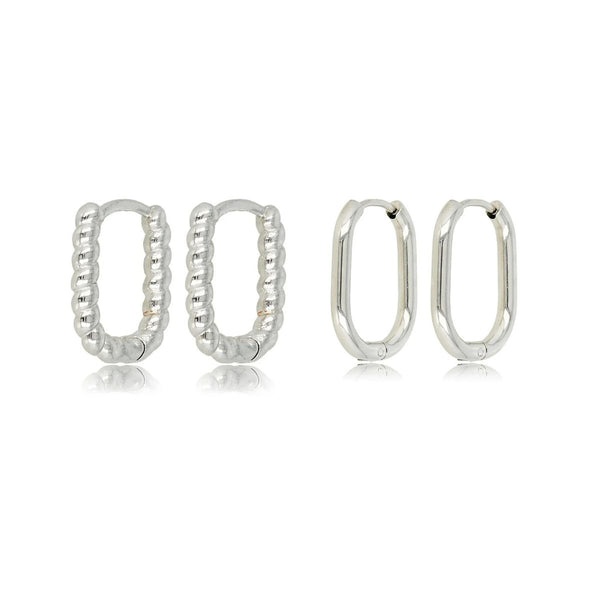 Zilveren oorringen set