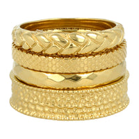 Goldene Ringset - 4 verschiedene Ringe - stilvoller Look