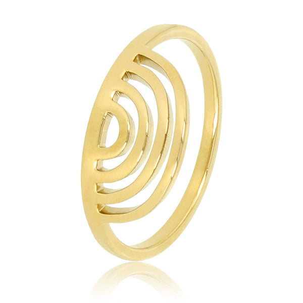 Sierlijke ring met 4 bogen - Uniek design - 14K goldplating - My Bendel