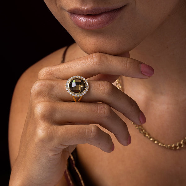 Smoky Topaz Ring – Elegant en Earthy - My Bendel