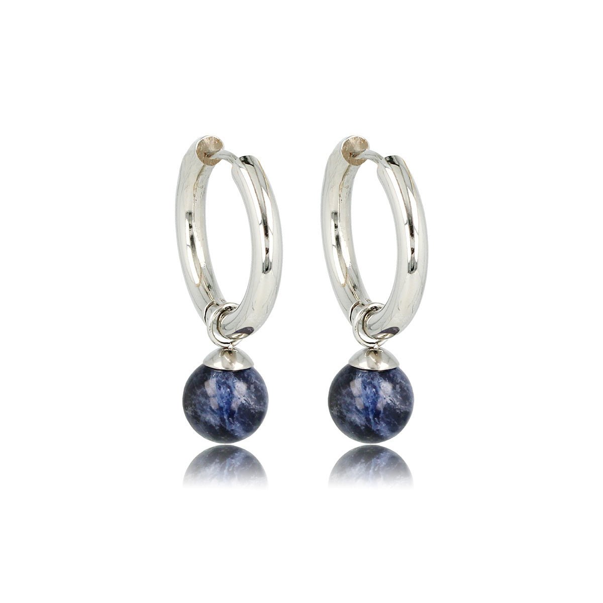 Sodalite Zilveren Oorringen: Elegantie in Blauw - My Bendel