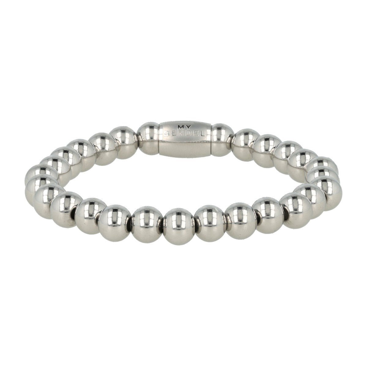 Stainless steel armband met 8mm Glanzende Kralen - My Bendel