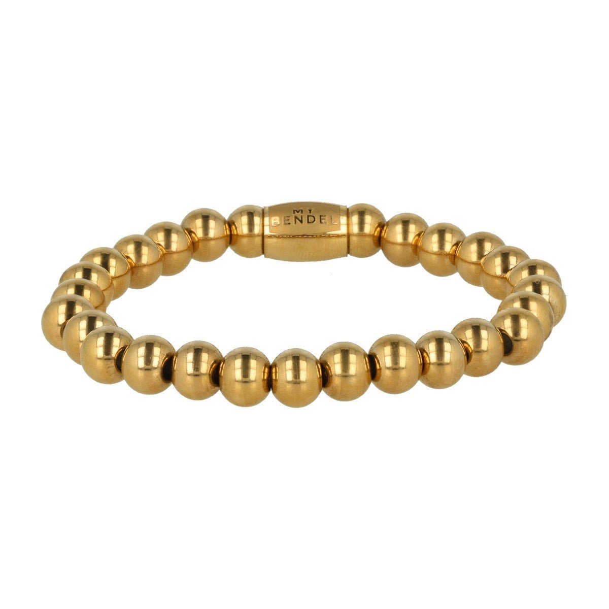 Stainless steel armband met - glanzende 8mm Kralen - My Bendel