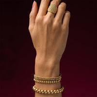Statement Ring Goud – Bolletjes Design 15 mm - My Bendel