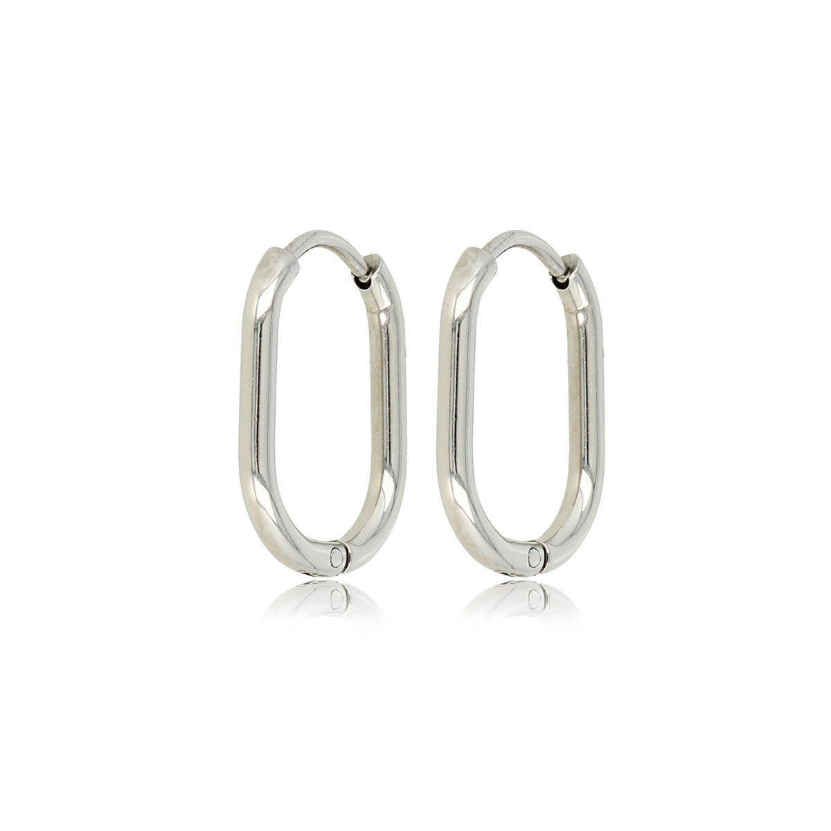 Stijlvolle zilveren en edelstalen oorringen 18x2 mm - My Bendel