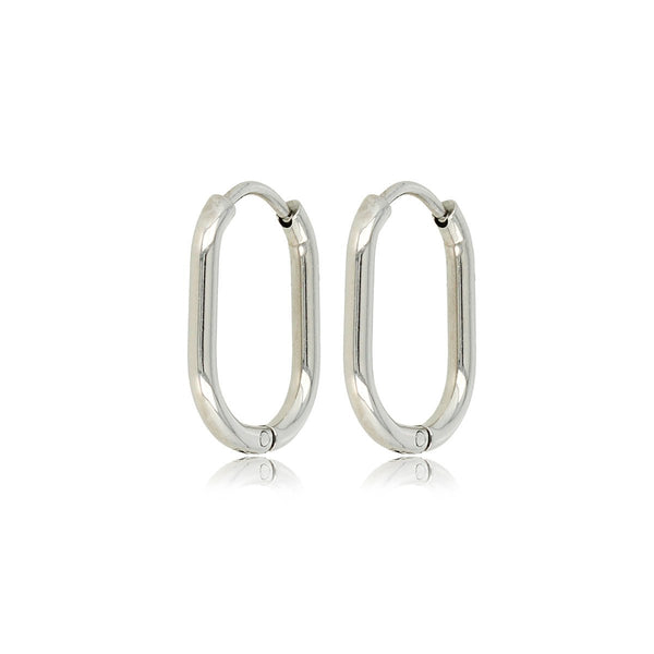 Stijlvolle zilveren en edelstalen oorringen 18x2 mm - My Bendel