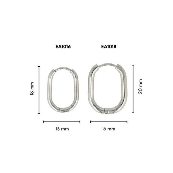 Stijlvolle zilveren en edelstalen oorringen 18x2 mm - My Bendel