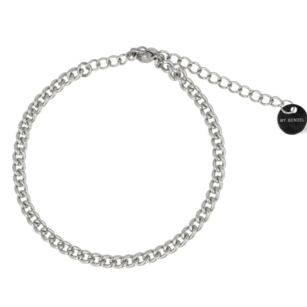 Stoere zilverkleurige stainless steel schakelarmband - My Bendel