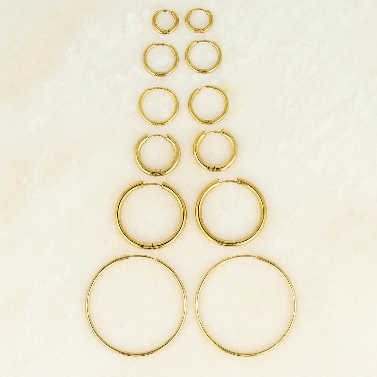 Stralende Gouden Cirkel Oorring 40mm - My Bendel