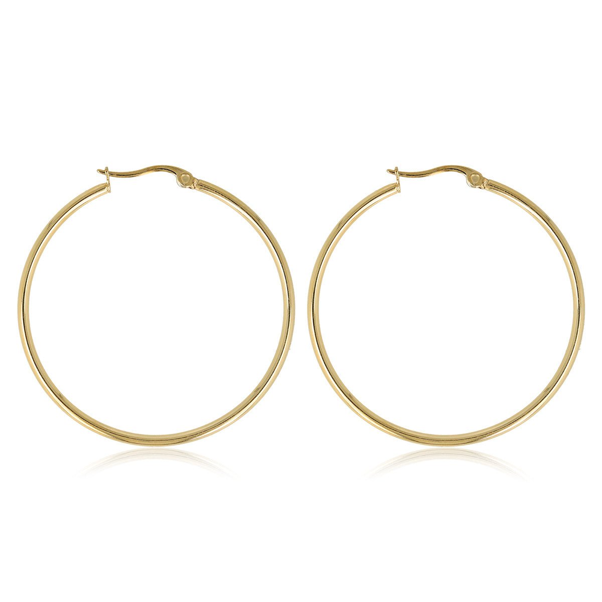 Stralende Gouden Cirkel Oorring 40mm - My Bendel