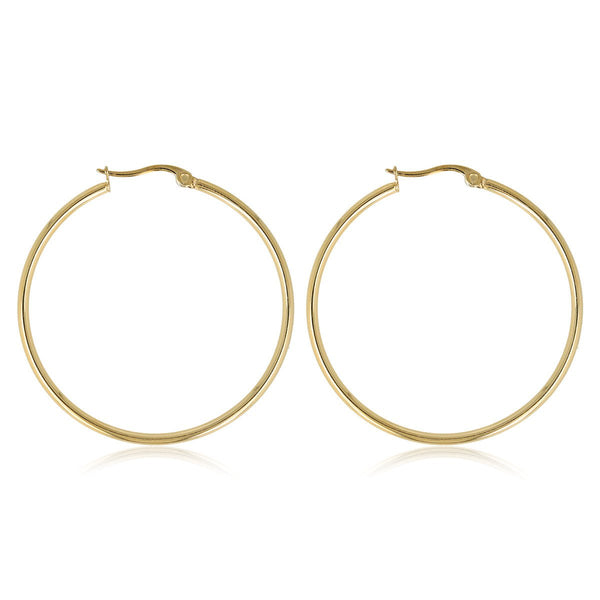 Stralende Gouden Cirkel Oorring 40mm - My Bendel