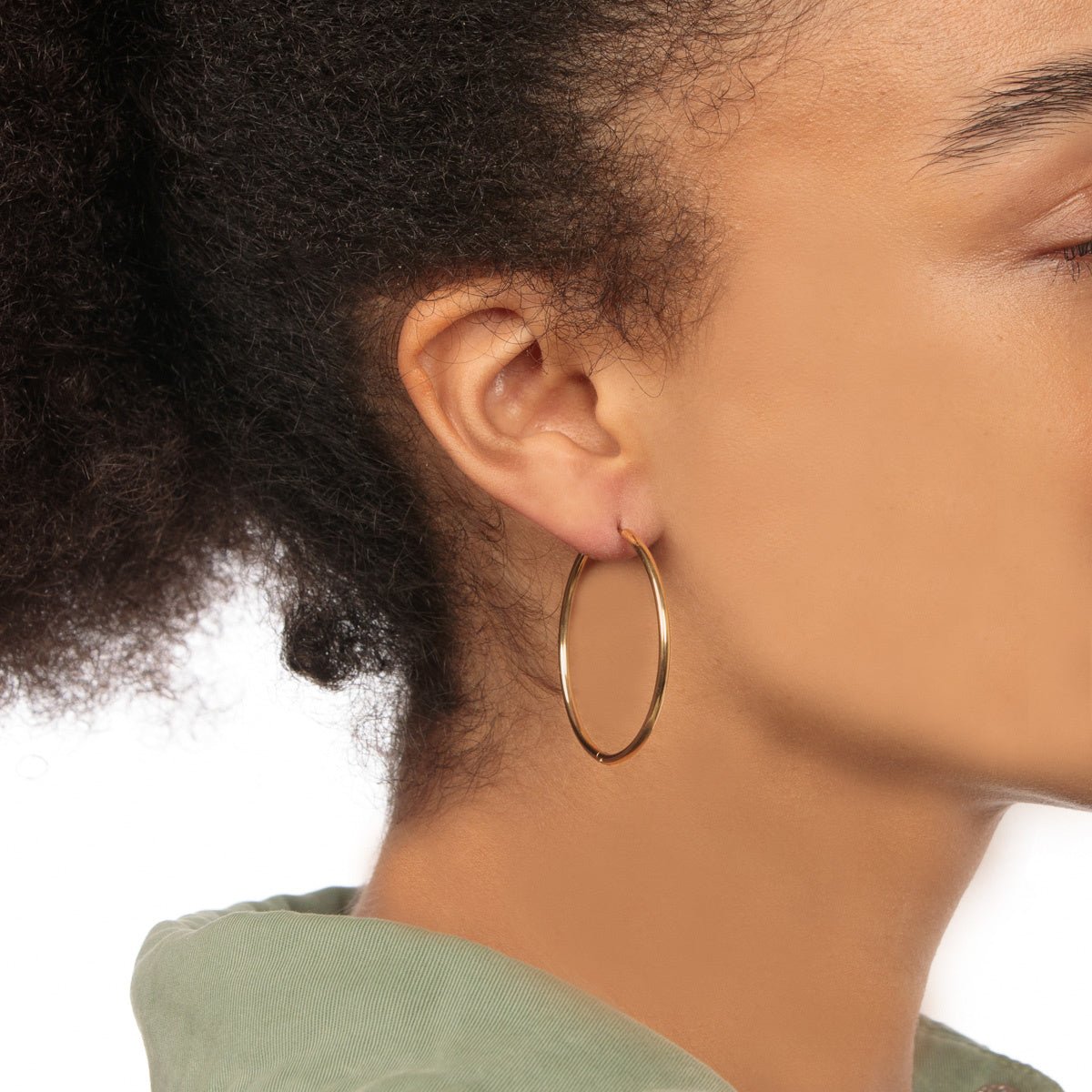 Stralende Gouden Cirkel Oorring 40mm - My Bendel