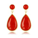 Stralende Gouden Oorbel met Carnelian Druppel Hanger - My Bendel