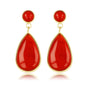 Stralende Gouden Oorbel met Carnelian Druppel Hanger - My Bendel