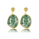 Stralende Gouden Oorbel met Green Spotted Jade - My Bendel