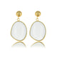 Stralende Gouden Oorbel met White Aventurine Hanger - My Bendel