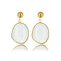 Stralende Gouden Oorbel met White Aventurine Hanger - My Bendel