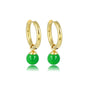 Stralende Gouden Oorringen met Green Agate Touch - My Bendel