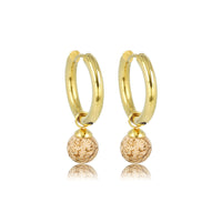 Stralende Gouden Oorringen met Picture Jasper Kraal