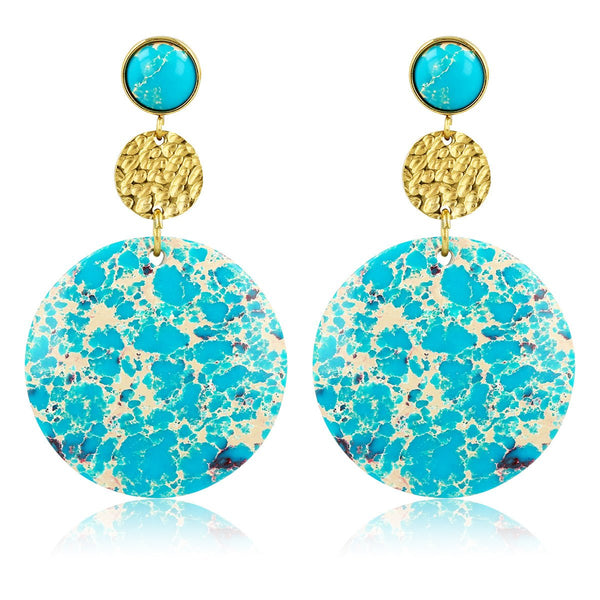 Stralende Oorbellen met Imperial Jasper en Maanbedel - My Bendel