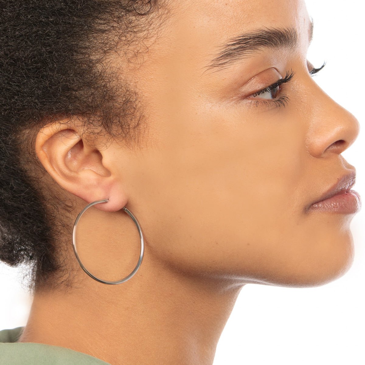 Stralende Stalen Cirkel Oorringen 40mm - My Bendel