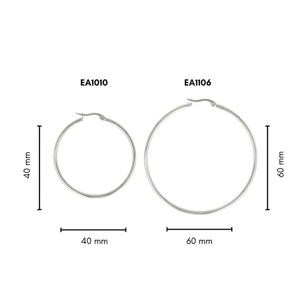 Stralende Stalen Cirkel Oorringen 40mm - My Bendel