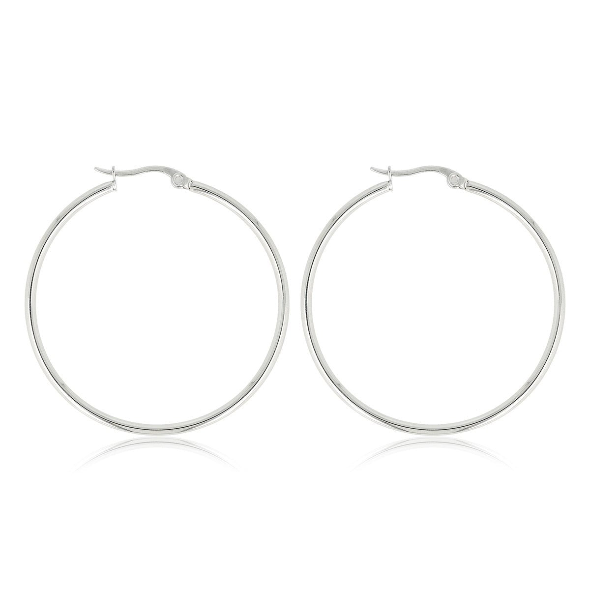 Stralende Stalen Cirkel Oorringen 40mm - My Bendel