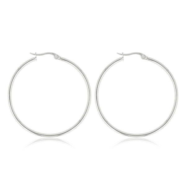 Stralende Stalen Cirkel Oorringen 40mm - My Bendel