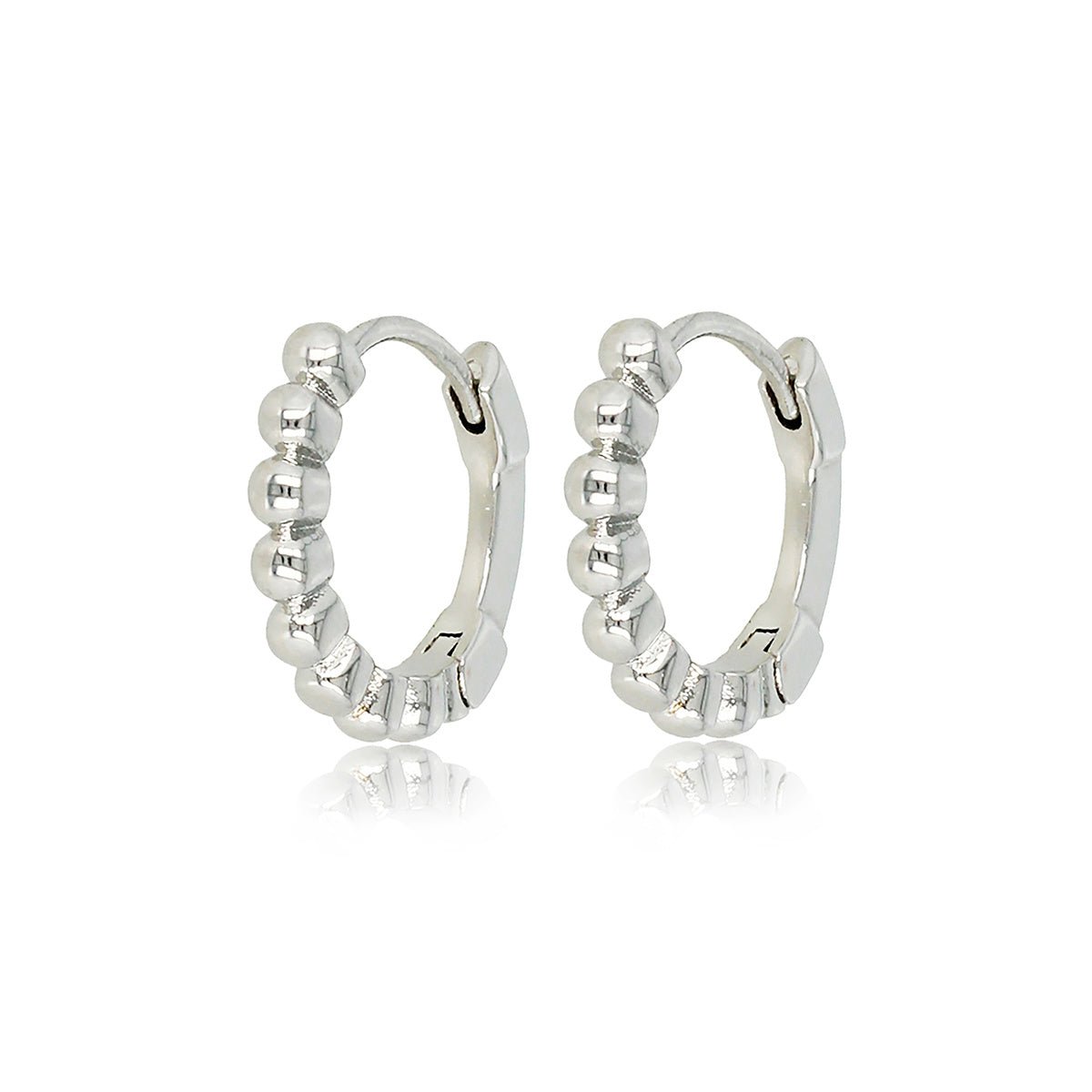 Stralende Zilveren Oorring met Bolletjes Touch - My Bendel