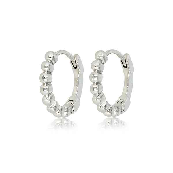 Stralende Zilveren Oorring met Bolletjes Touch - My Bendel