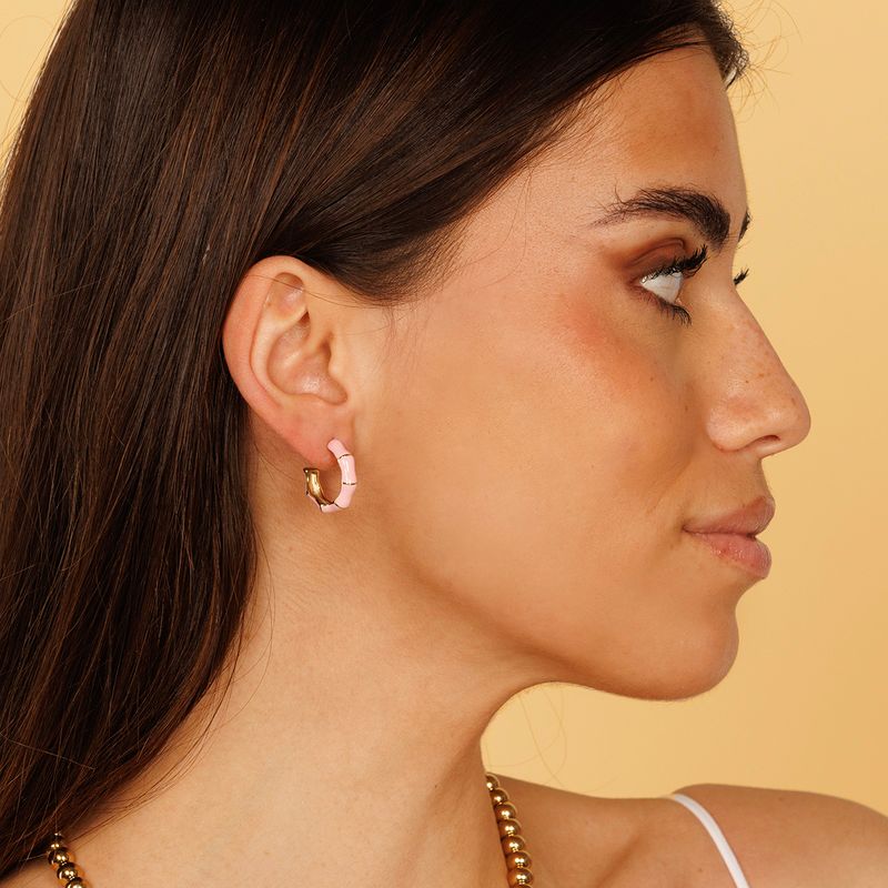 Roze Epoxid Goldene Ohrstecker: Elegant und Einzigartiges Design