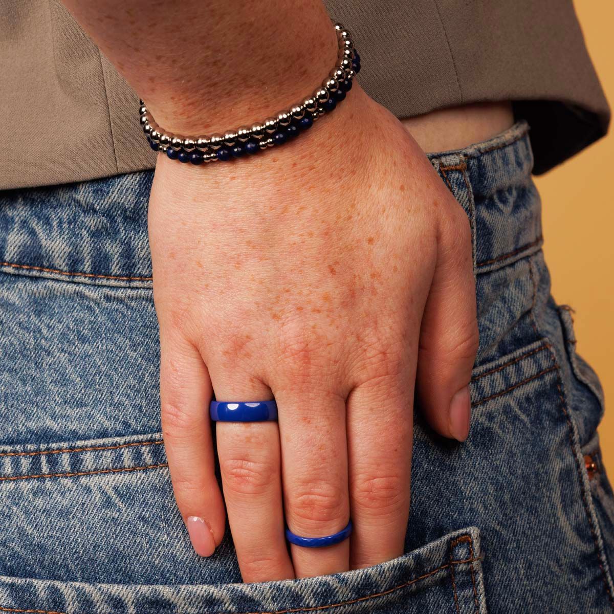 Keramieken Ring • Facet Geslepen • 3 mm • Kobalt Blauw