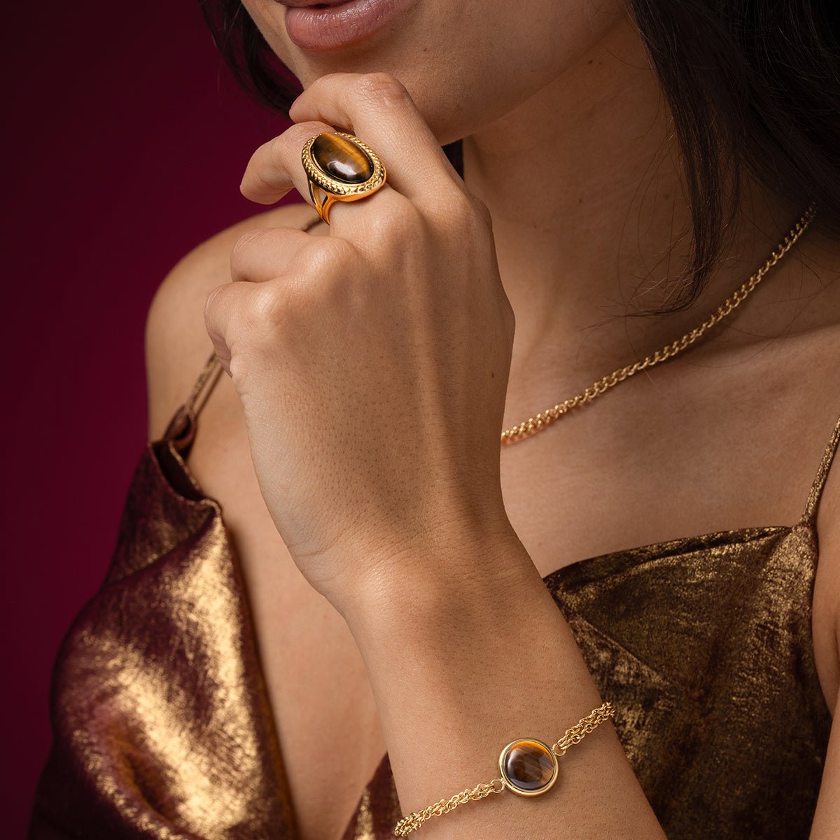 Tiger Eye dubbele armband - My Bendel - My Bendel