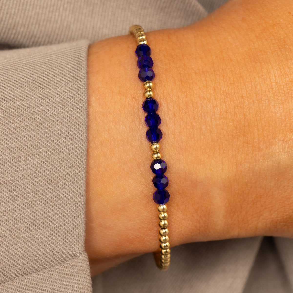 Armband mit facettierten Perlen • Kobaltblau