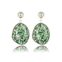Verfijnde Zilveren Oorbel met Green Spotted Jade - My Bendel