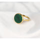 Goud ring met Malachite - unieke groene steen - Stainless steel