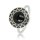 Vintage silver ring - Onyx stone - Hypoallergenic jewelry