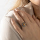 Vintage zilveren ring - Tiger Eye edelsteen - lichtreflectie