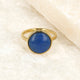 Gold ring - lapis lazuli gemstone - 14K gold plated